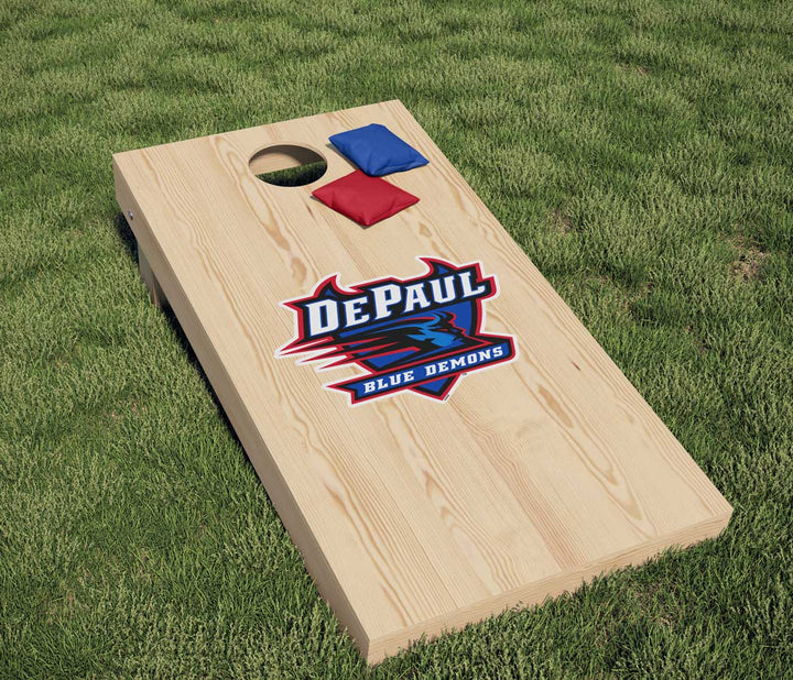 DePaul University Blue Demons Primary Logo Cornhole Decal - Nudge Printing