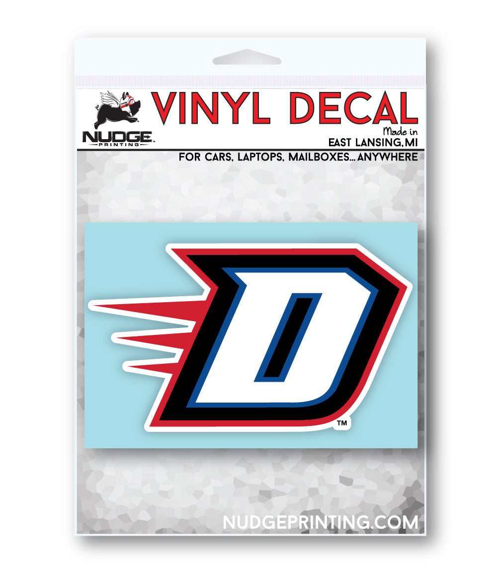DePaul University Blue and Red Block Logo Decal for Car, Computer, or Water Bottle