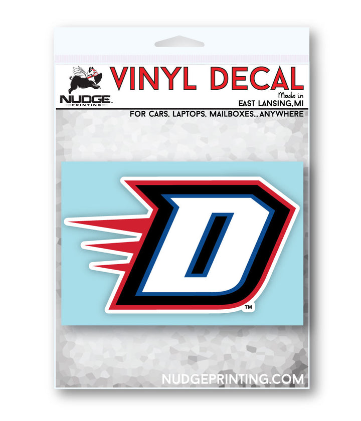 DePaul University Blue and Red Block Logo Decal for Car, Computer, or Water Bottle