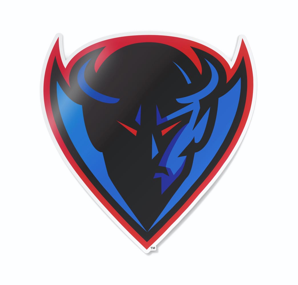 DePaul University Blue Demons Mascot Head Cornhole Decal