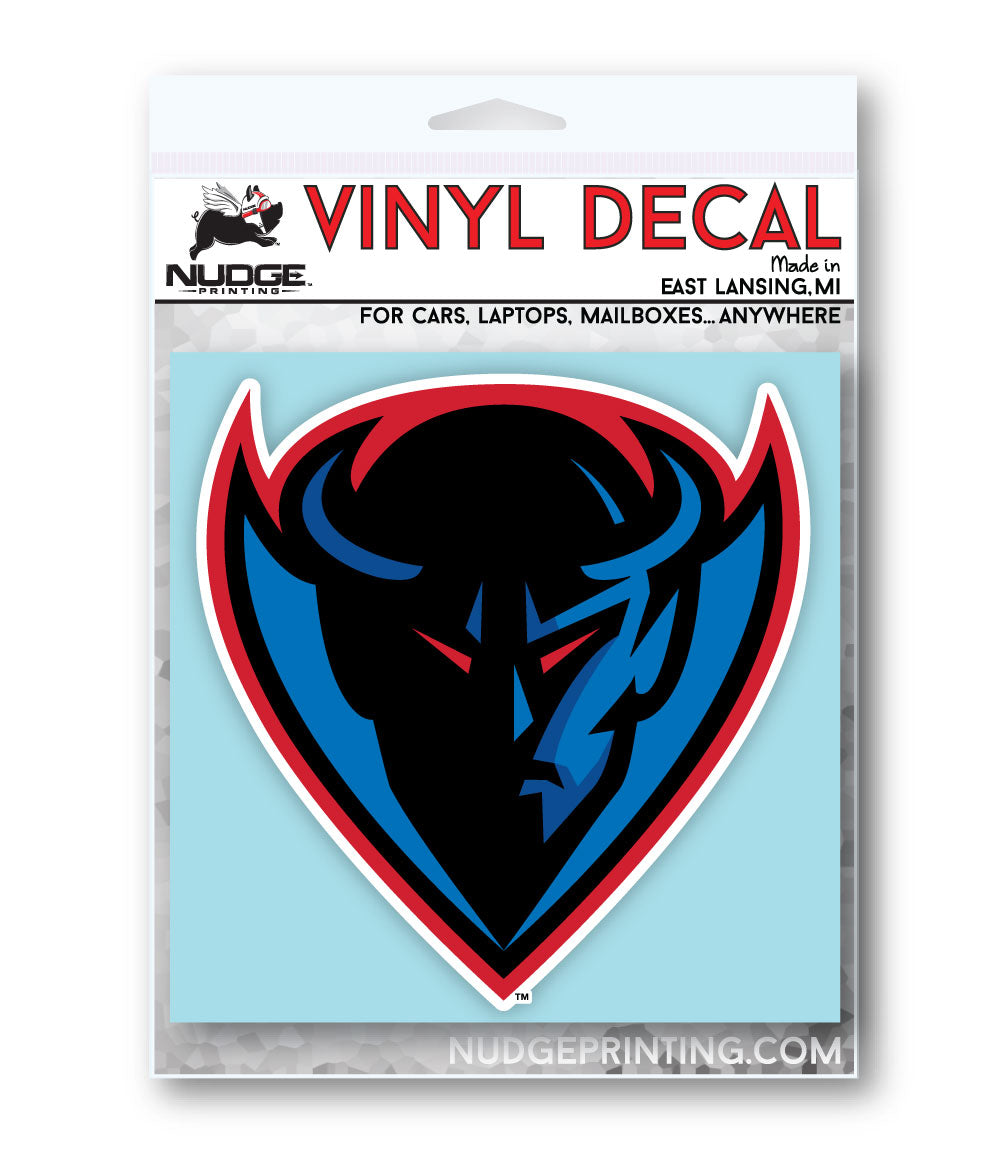 Red, Blue, and Black DePaul Demon Mascot Decal 