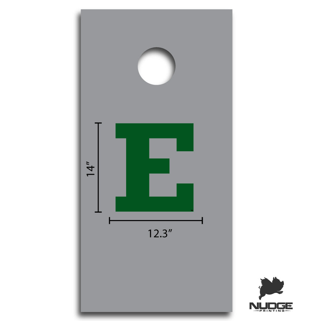 Eastern Michigan University Eagles Block E Cornhole Decal (Green) - Nudge Printing