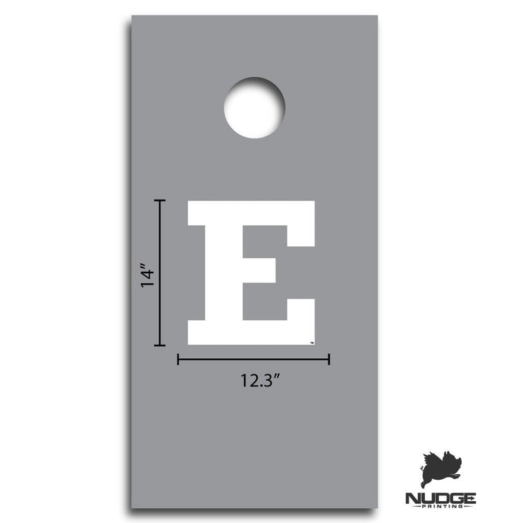 Eastern Michigan University Eagles Block E Cornhole Decal (White) - Nudge Printing