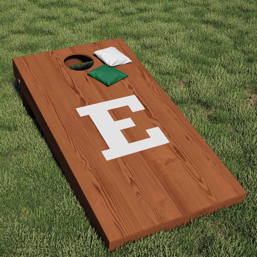 Eastern Michigan University Eagles Block E Cornhole Decal (White) - Nudge Printing