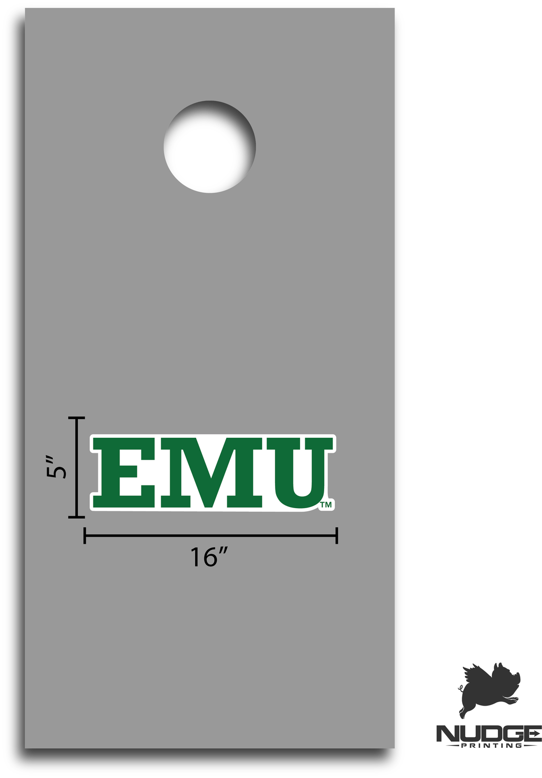 Eastern Michigan University Eagles Green Block EMU Cornhole Decal