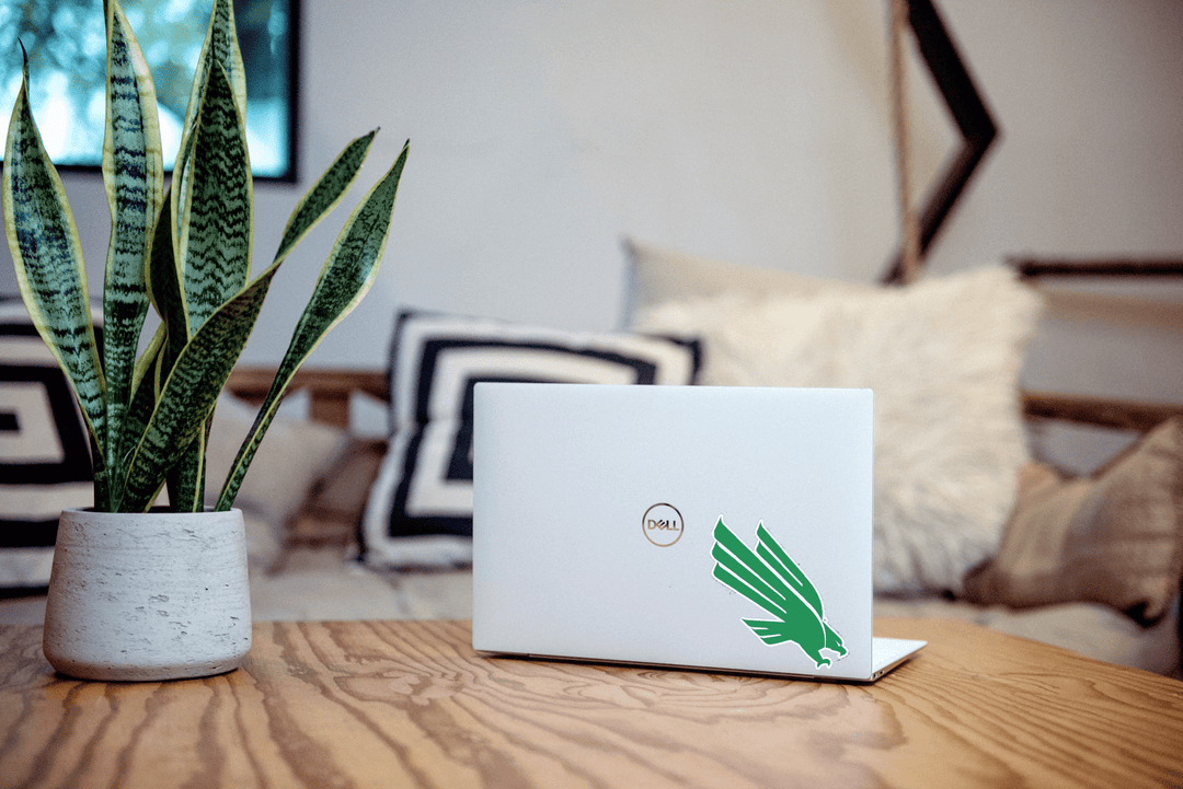 UNT University of North Texas Mean Green Decal Sticker on Laptop