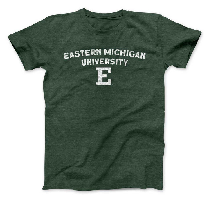 Eastern Michigan Wordmark on Green T-Shirt - Nudge Printing