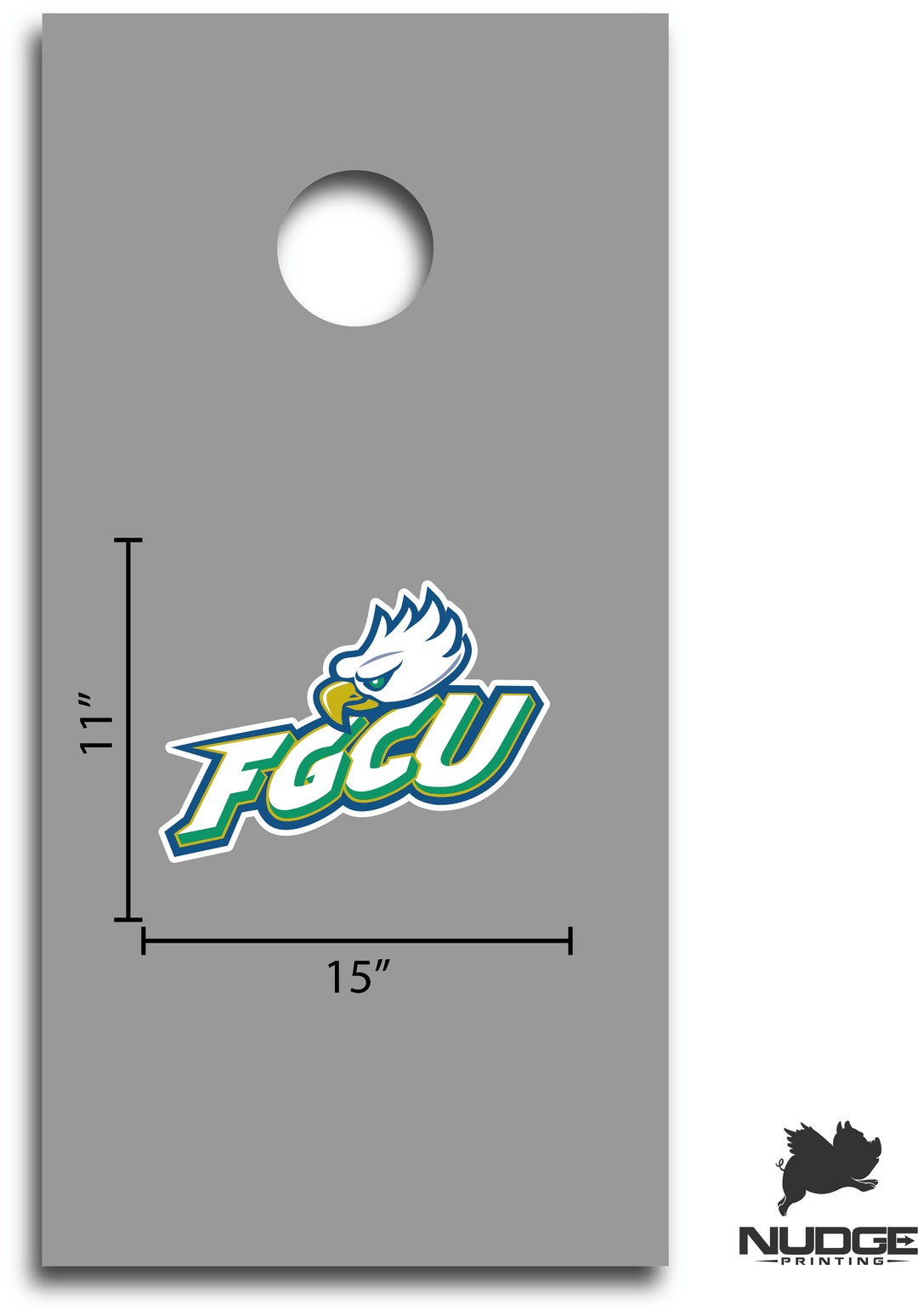 Florida Gulf Coast FGCU Combo Logo Cornhole Decal - Nudge Printing