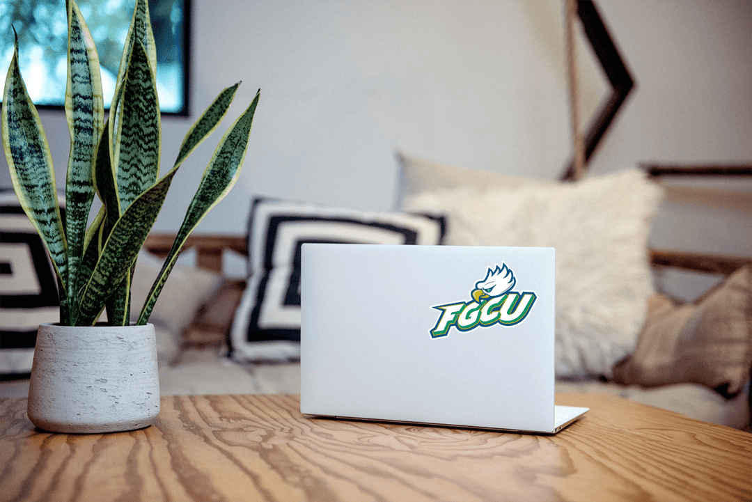 Florida Gulf Coast Stacked Eagle & FGCU Logo Car Decal Bumper Sticker