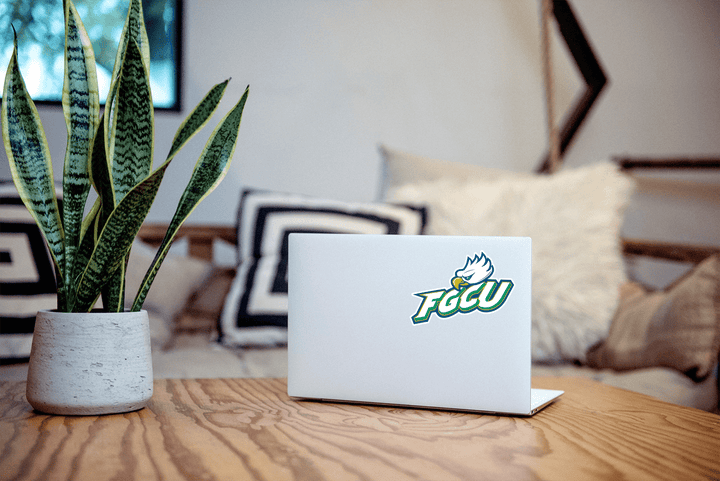 Florida Gulf Coast Stacked Eagle & FGCU Logo Car Decal Bumper Sticker