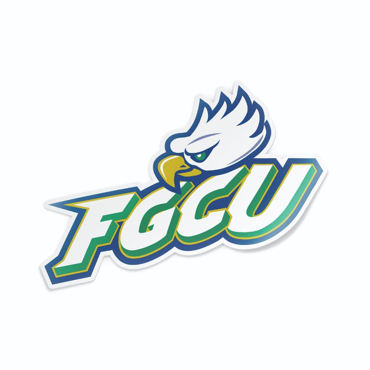 Florida Gulf Coast Stacked Eagle & FGCU Logo Car Decal Bumper Sticker