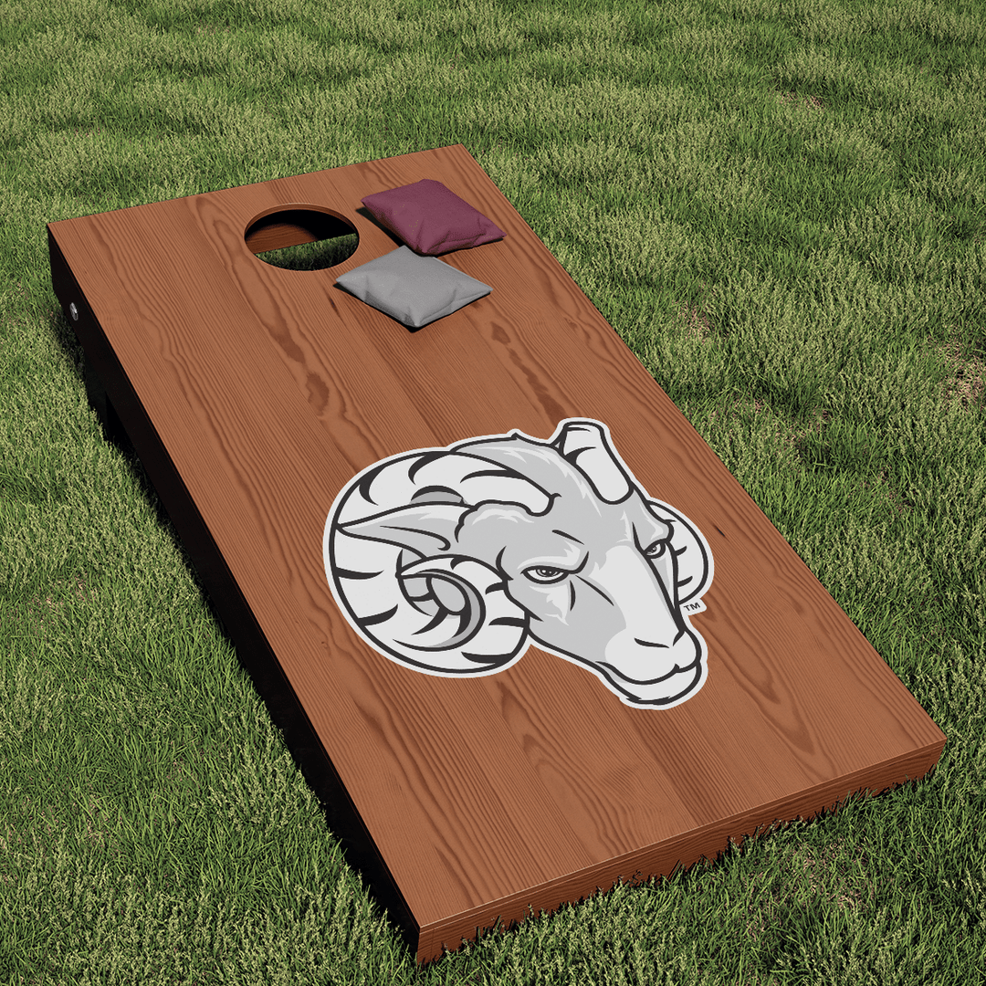 Fordham Rams Mascot Logo Cornhole Decal - Nudge Printing