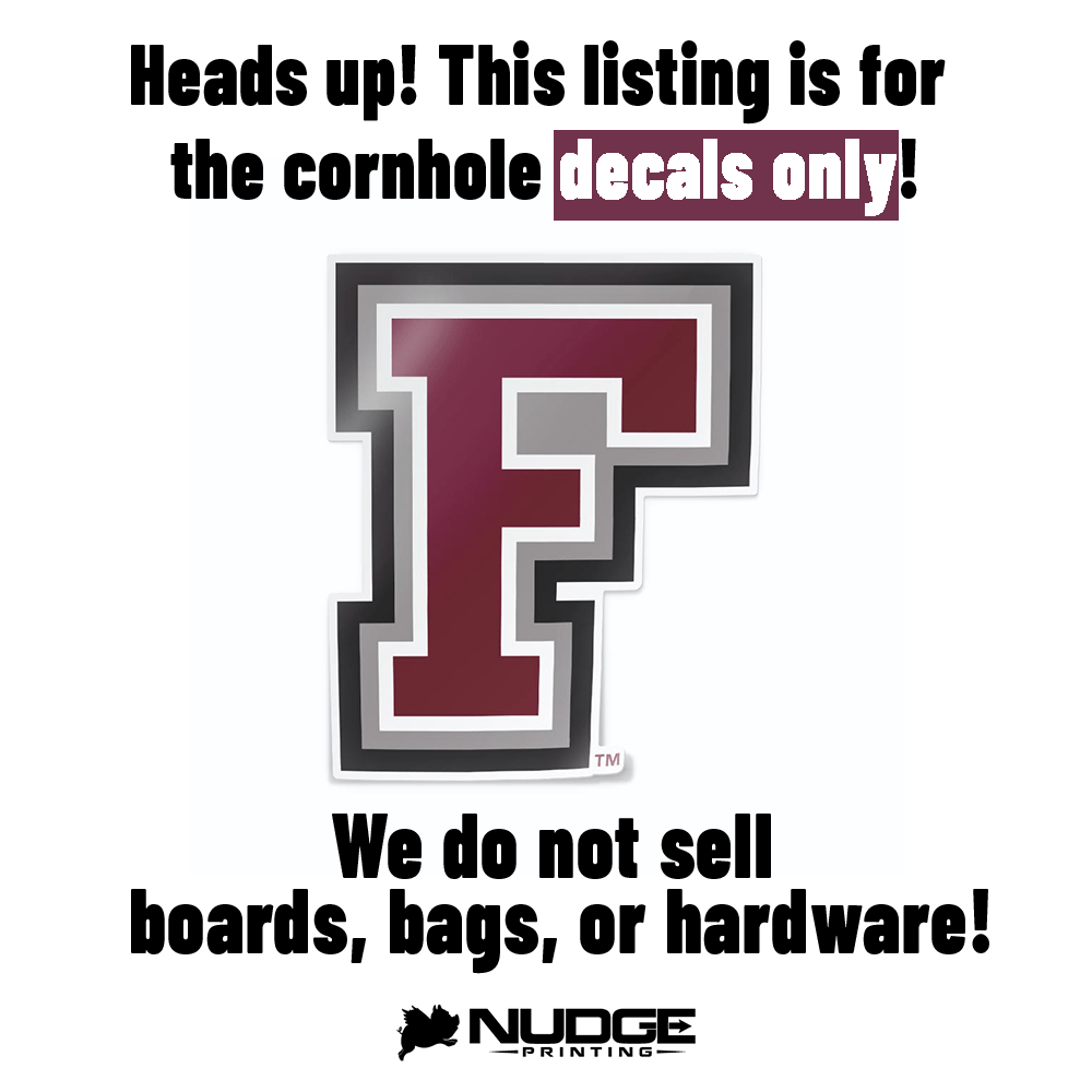 Fordham Rams Block F Logo Cornhole Decal