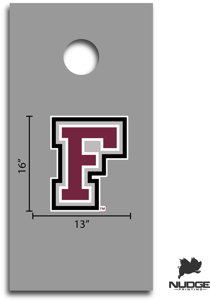 Fordham Rams Block F Logo Cornhole Decal