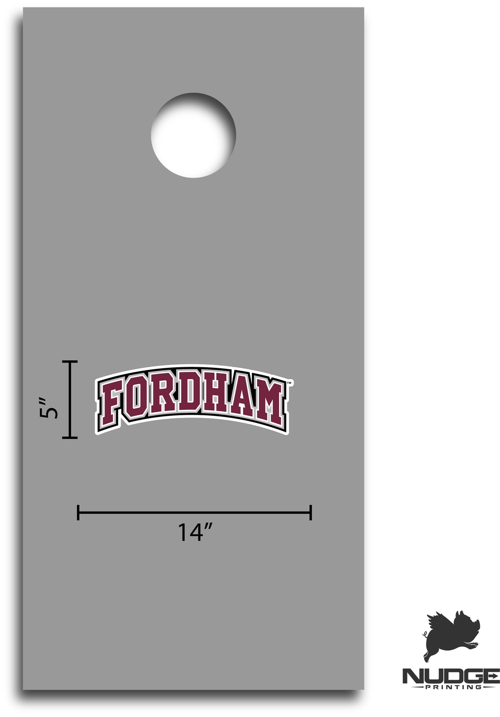 Fordham Rams Block Wordmark Logo Cornhole Decal