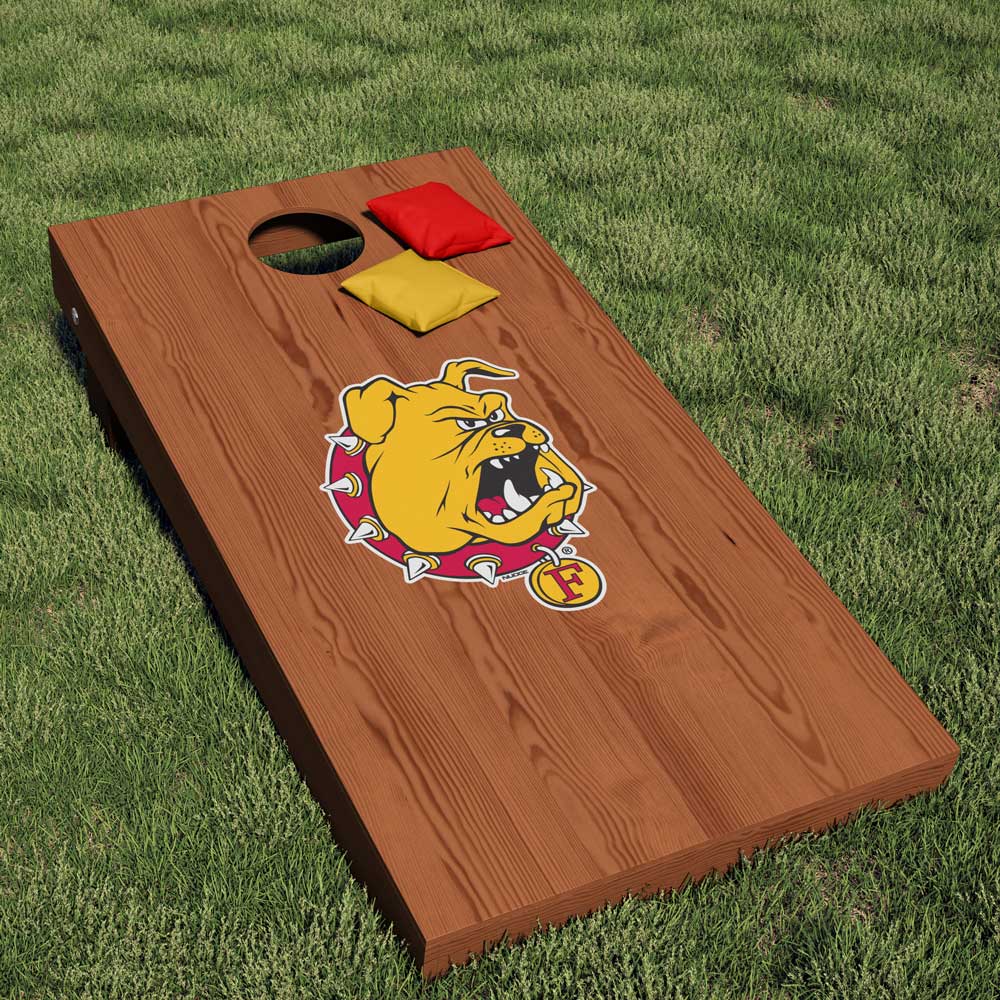 Ferris State University Bulldogs Primary Logo Cornhole Decal - Nudge Printing