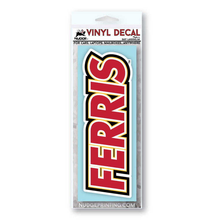 Ferris State Wordmark Logo Car Decal - Nudge Printing