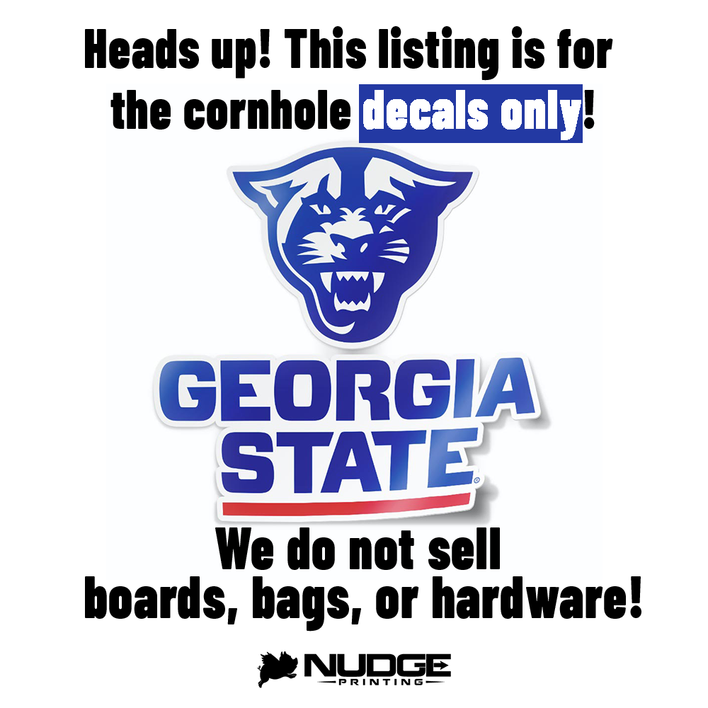 Georgia State University Panthers Stacked Primary Logo Cornhole Decal