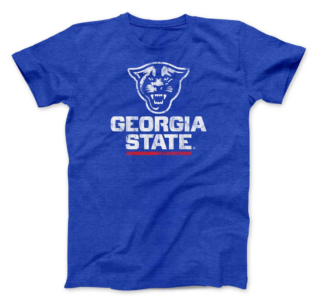 Georgia State University Panthers Stacked Combo Logo Unisex T-shirt (Royal Blue)Georgia State University Panthers Stacked Combo Logo Unisex T-shirt (Royal Blue)