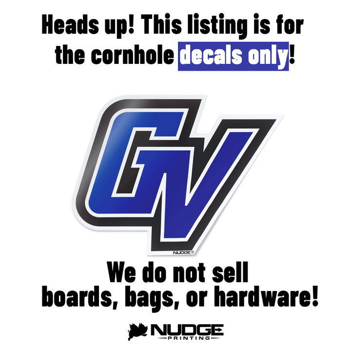 Grand Valley State University Lakers Block GV Logo Cornhole Decal