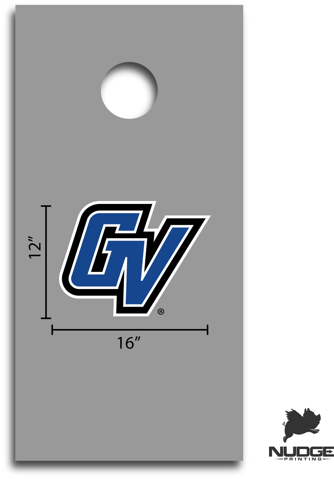 Grand Valley State University Lakers Block GV Logo Cornhole Decal