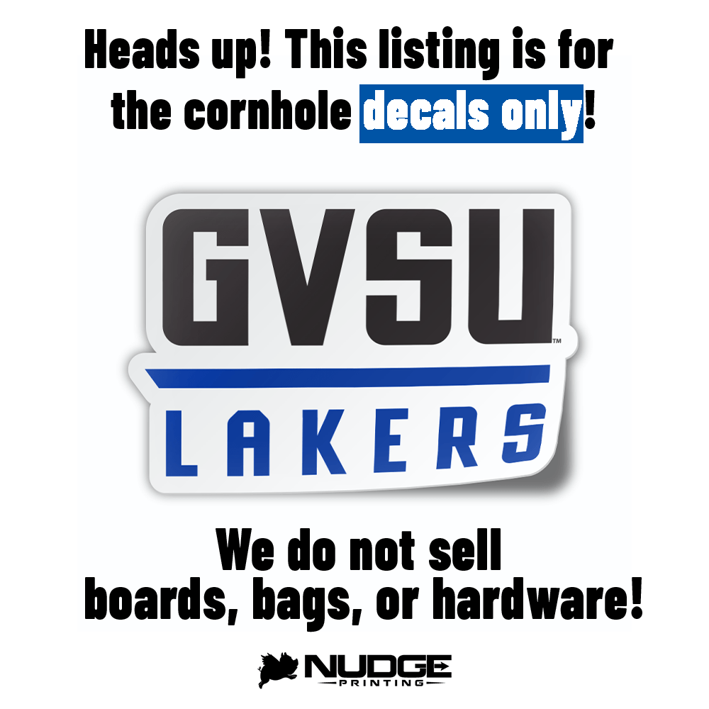 Grand Valley State University Stacked Block GVSU Logo Cornhole Decal (Includes 1 Decal)