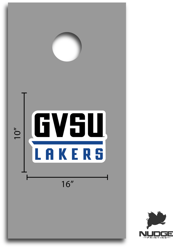 Grand Valley State University Stacked Block GVSU Logo Cornhole Decal (Includes 1 Decal)