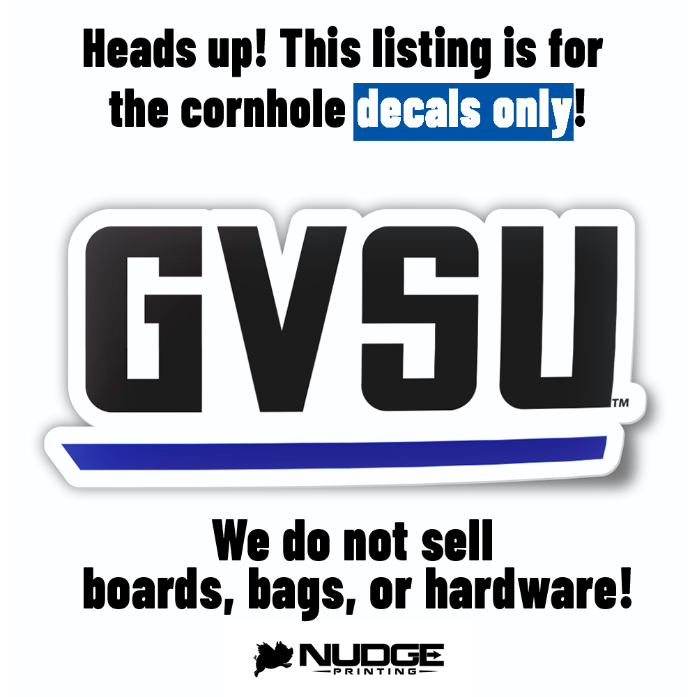 Grand Valley State University Full Length Block GVSU Logo Cornhole Decal (Includes 1 Decal)