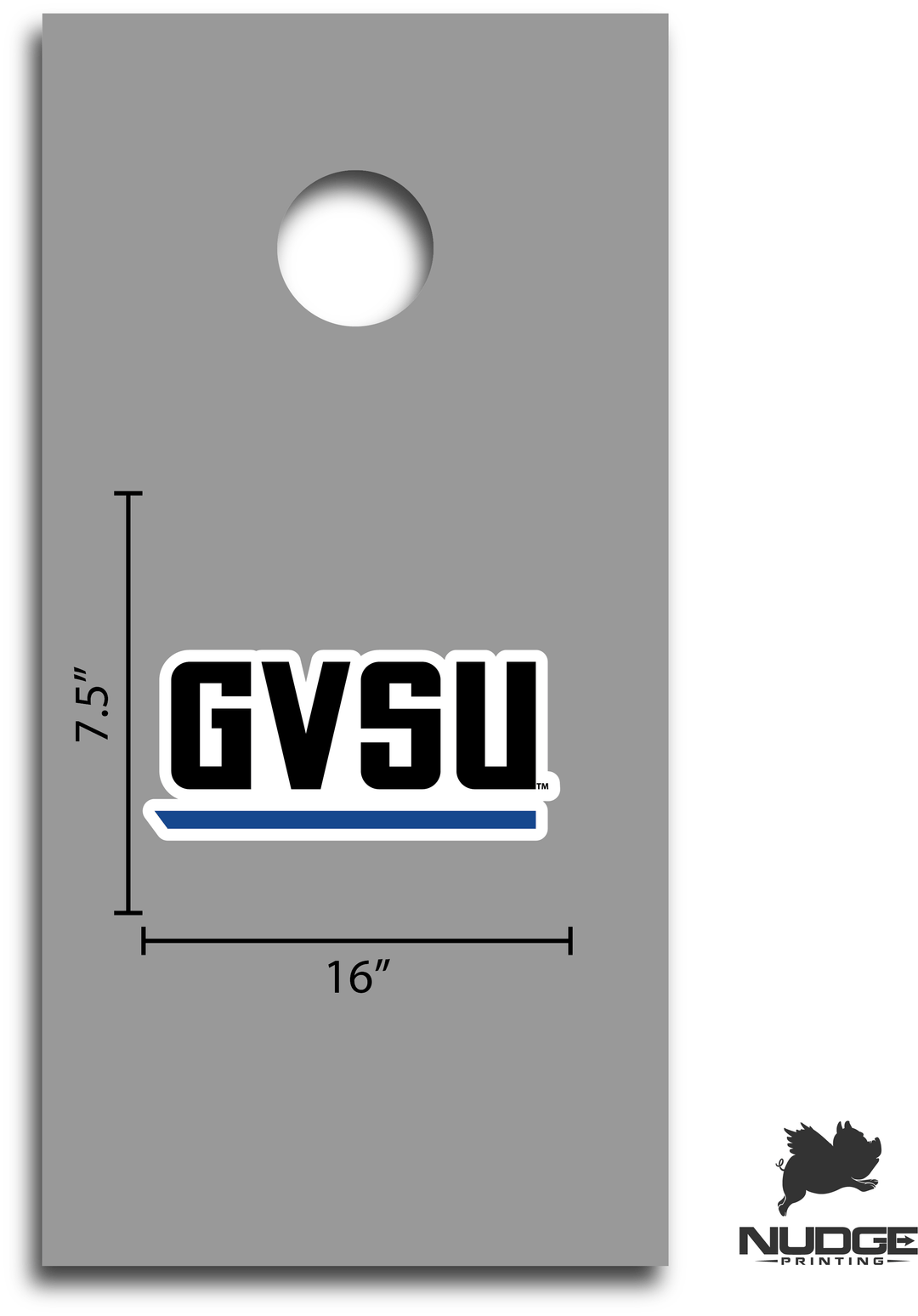 Grand Valley State University Full Length Block GVSU Logo Cornhole Decal (Includes 1 Decal)