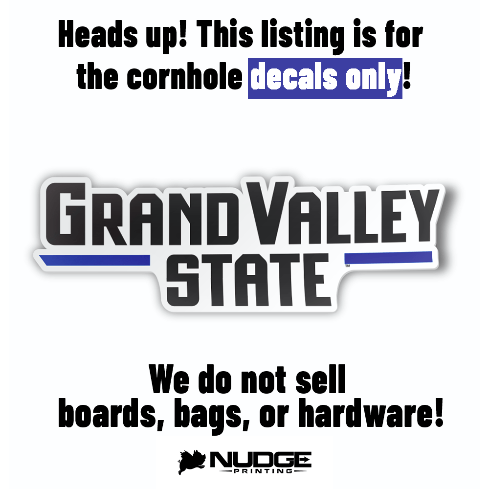 Grand Valley State University New Wordmark Logo Cornhole Decal (Includes 1 Decal)