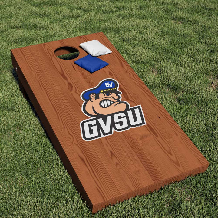 Grand Valley State University Louie the Laker Head Cornhole Decal - Nudge Printing