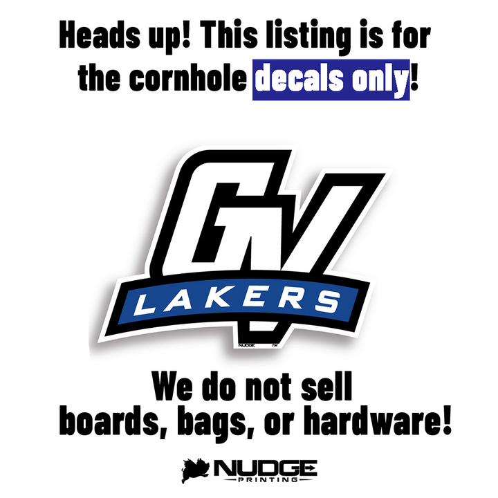 Grand Valley State University Lakers Logo Cornhole Decal - Nudge Printing