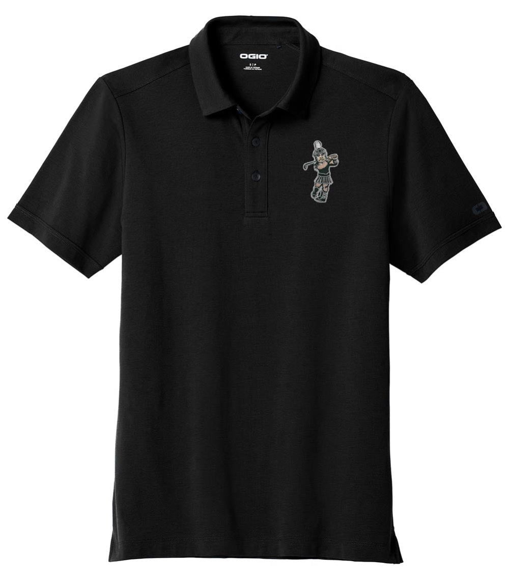 Michigan State University Golf Polo Golfing Sparty Black OGIO Polo