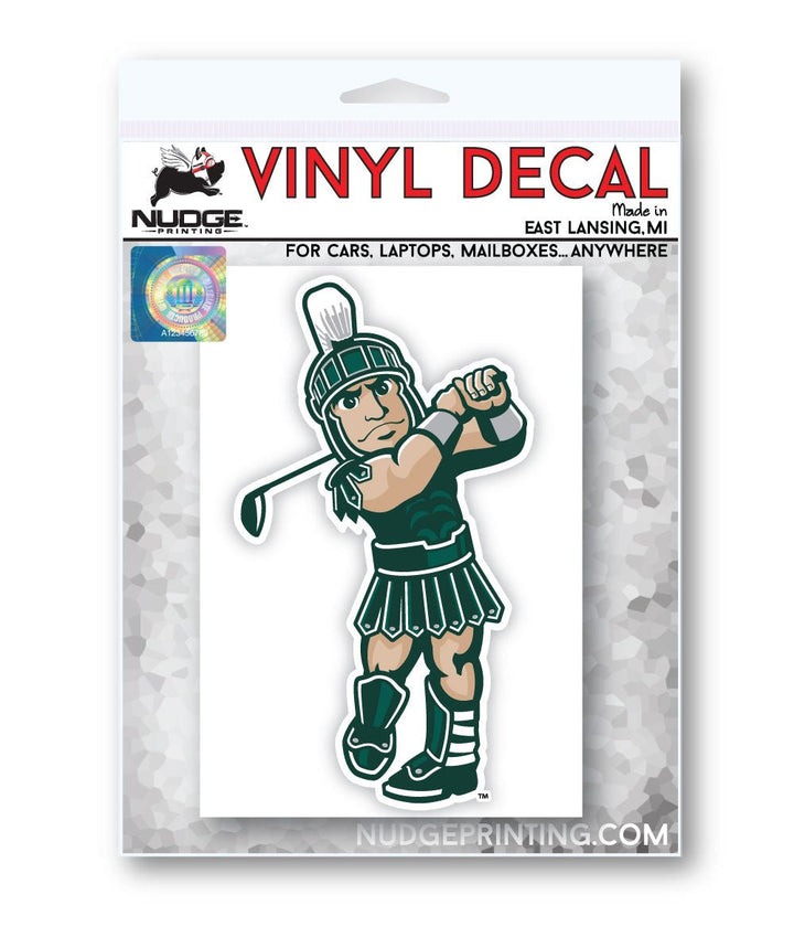 Michigan State Stickers MSU Spartans Golfing Sparty Car Decal Vinyl Bumper Sticker Window Sticker laptop