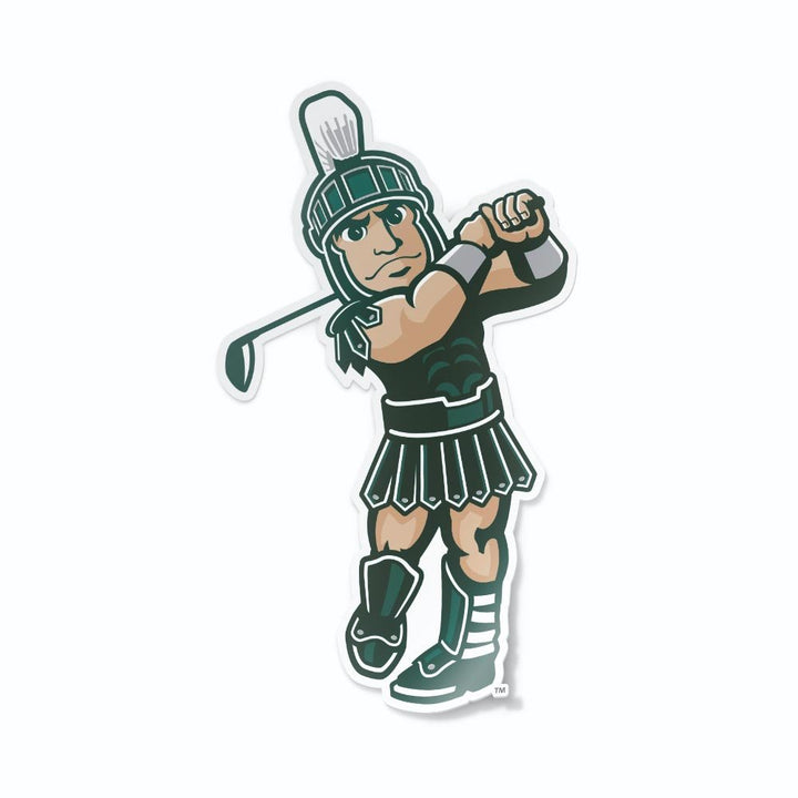 Michigan State Stickers MSU Spartans Golfing Sparty Car Decal Vinyl Bumper Sticker Window Sticker laptop 