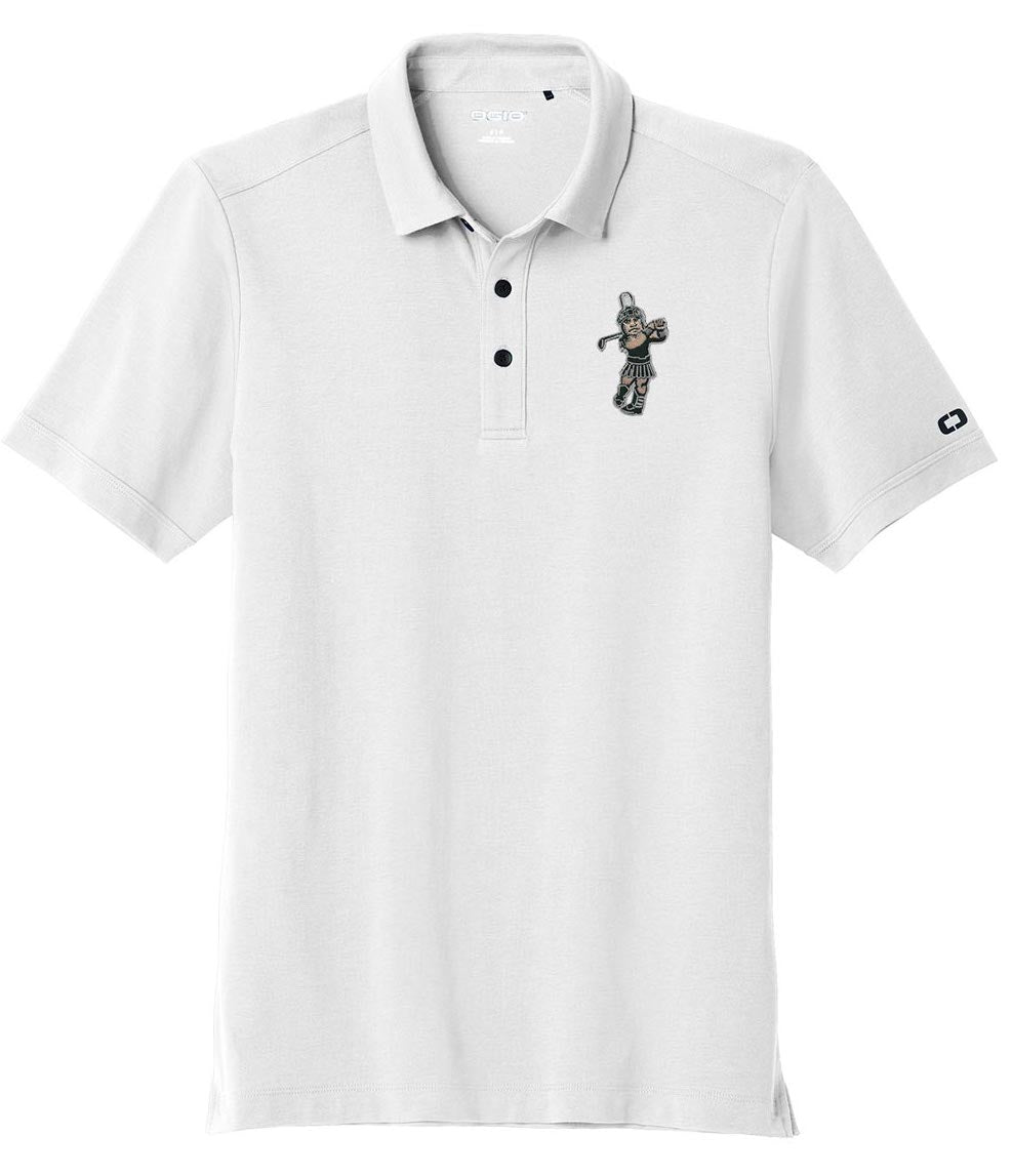 Michigan State University MSU Spartans Full Color Golfing Sparty Polo Short Sleeve button up