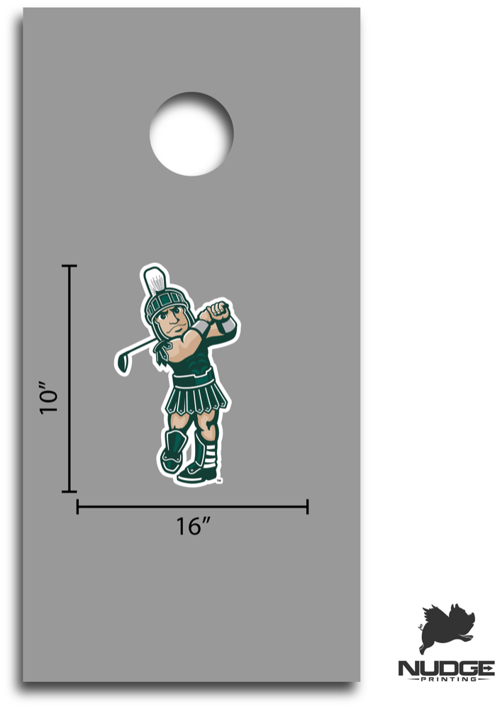 Michigan State Stickers MSU Spartans Golfing Sparty Car Decal Vinyl Bumper Sticker Window Sticker laptop