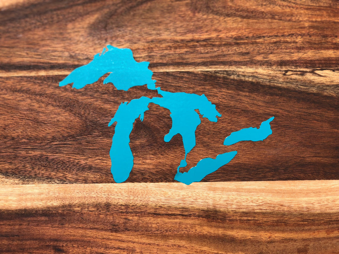 Great Lakes of Michigan Vinyl Decal Window Sticker - Nudge Printing