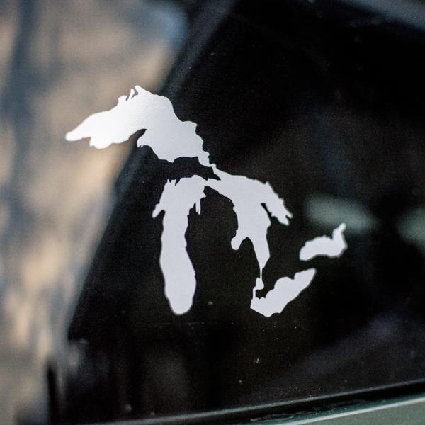 Great Lakes of Michigan Vinyl Decal Window Sticker - Nudge Printing