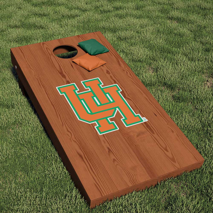 University of Hawaii Vintage Interlocking Orange UH Logo Cornhole Decal