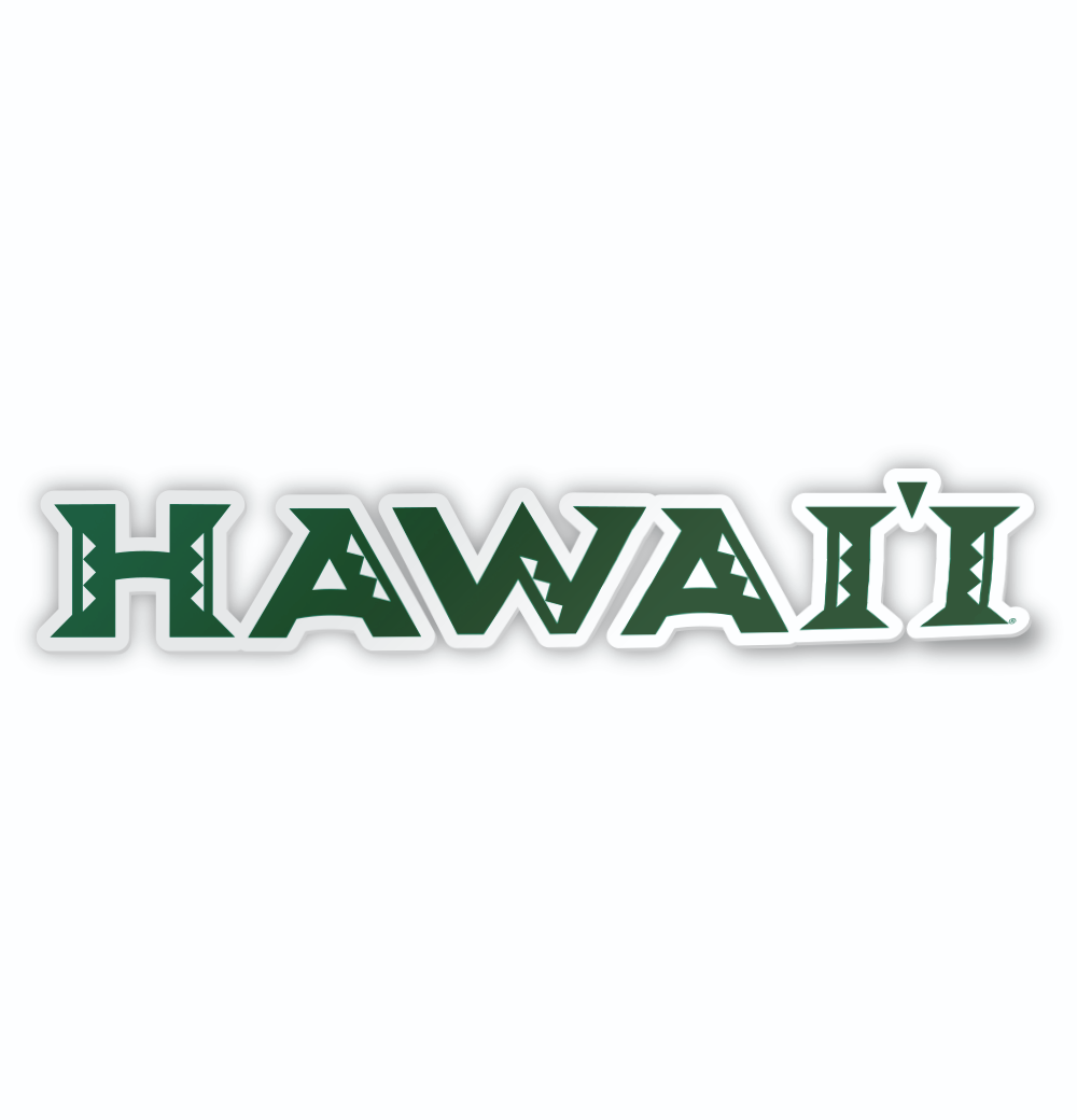 University of Hawaii Rainbow Warriors Wordmark Logo Car Decal Bumper Sticker