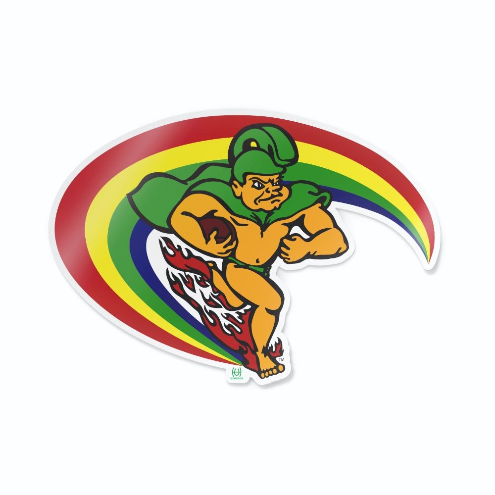 University of Hawaii Vintage Rainbow Warrior Car Decal Bumper Sticker