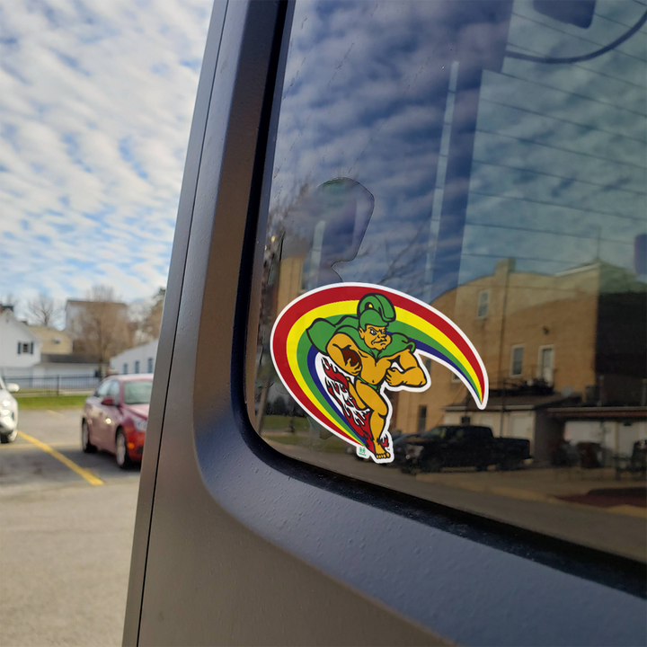 University of Hawaii Vintage Rainbow Warrior Car Decal Bumper Sticker