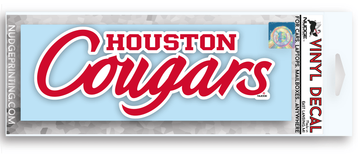 University of Houston Script Cougars Vinyl Car Decal Sticker