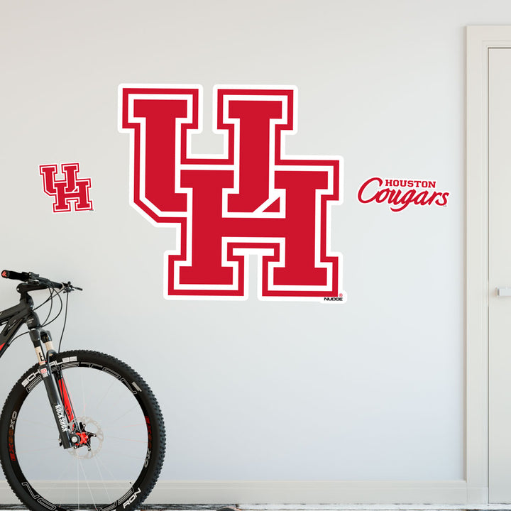 University of Houston Cougars XL 3-Piece Primary Logo Wall Decal Repositionable Sticker Set