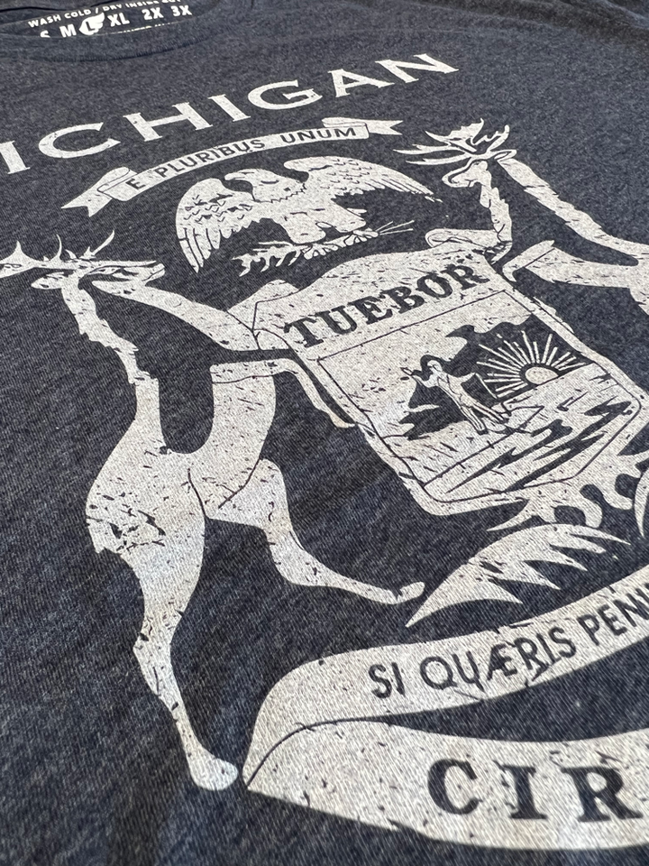 State of Michigan Flag Design T-Shirt - Nudge Printing