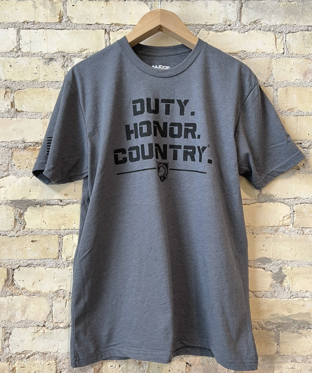 Army West Point Black Design on Grey T-shirt