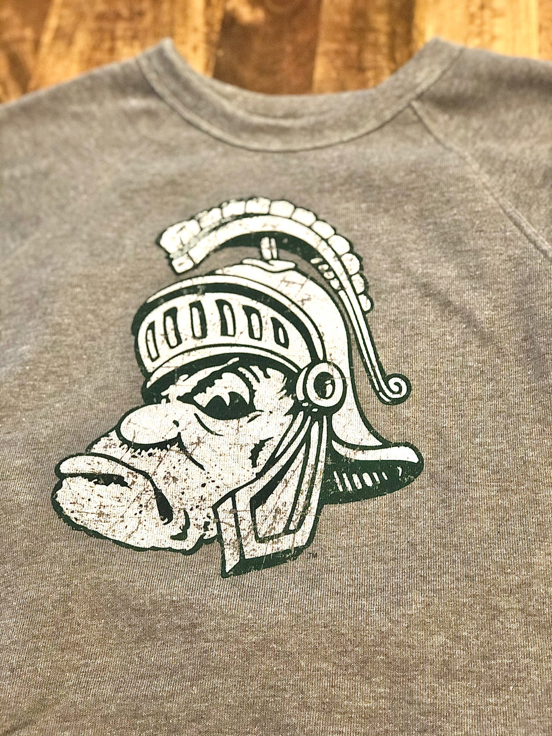 Close up of Vintage Michigan State Gruff Sparty Sweatshirt