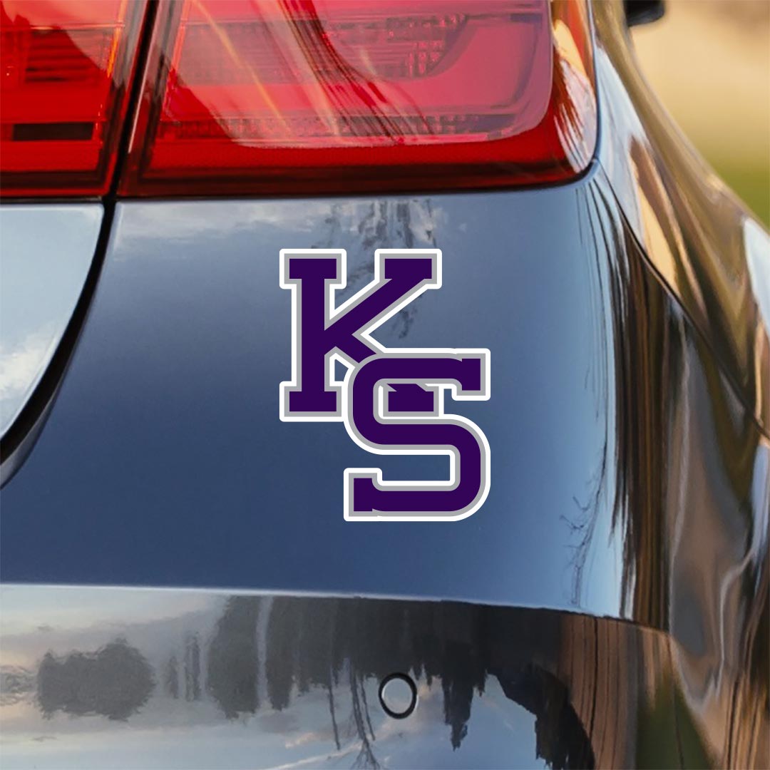 Kansas State University Wildcats Interlocking KS logo car decal - Nudge Printing