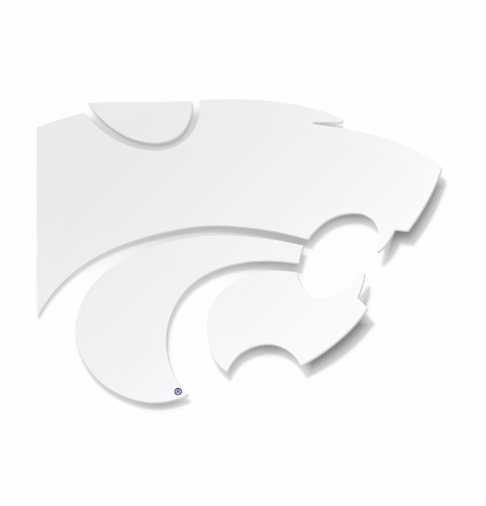 White Kansas State Powercat Sticker for Cars